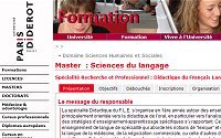 Master : Sciences du langage, Spécialité Recherche et Professionnel : Didactique du Français Langue Etrangère (DFLE)